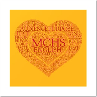 MCHS English Love Tee Shirt (Red Text) Posters and Art